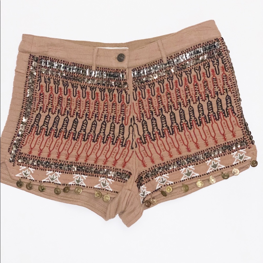 Mango Gypsy Festival Moroccan Sequin Thread Shorts
